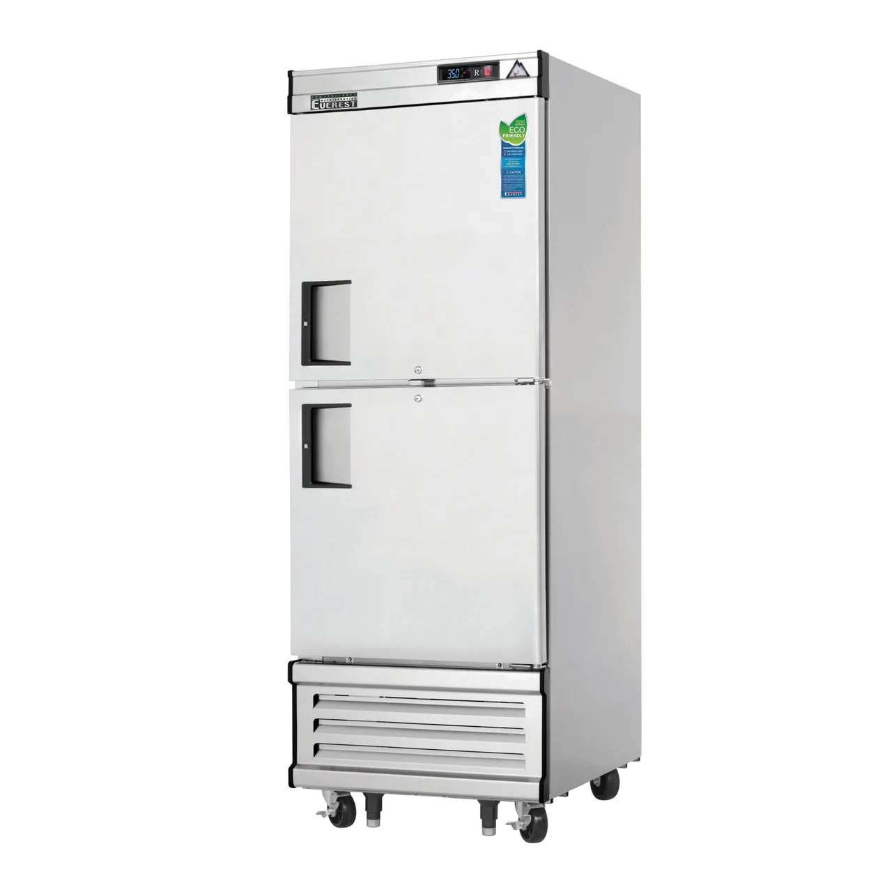 Everest EBWRH2 29″ One Section Reach-In Refrigerator w/ 2 Solid Half Doors, Bottom Mount, Stainless Steel, 23 cu. ft.