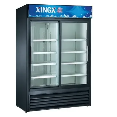 U-STAR USRFS-2D/B 53″ 2-Section Merchandiser Refrigerator w/ Sliding Glass Door, 45 cu. ft.