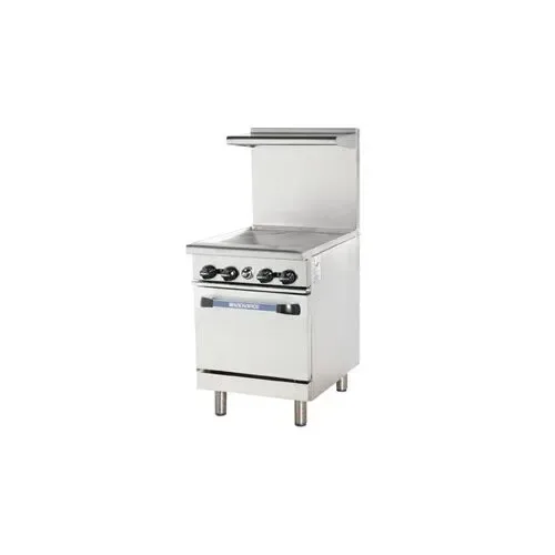 Turbo Air TAR-24G-LP 24″ Liquid Propane Gas Restaurant Range, 24″ Full Griddle w/ Thermostatic Controls, (1) Space Saver Oven, 72.000 BTU