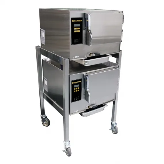 AccuTemp E34803D140 DBL Electric Convection Steamer w/ 2 Compartments, Boilerless, Floor