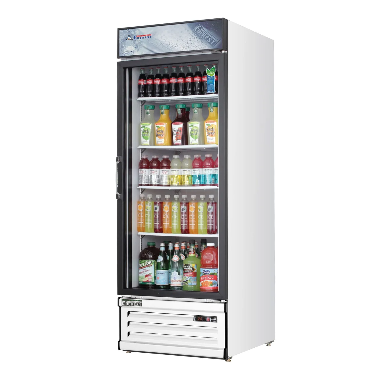 Everest EMGR24 28″ One Door Merchandiser Refrigerator, White Exterior, 25 cu. ft.