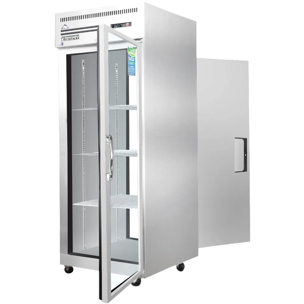 Everest ESPT-1G-1S One Section Pass-Thru Refrigerator w/ Solid & Glass Full Door, Top Mount, 23 cu. ft.