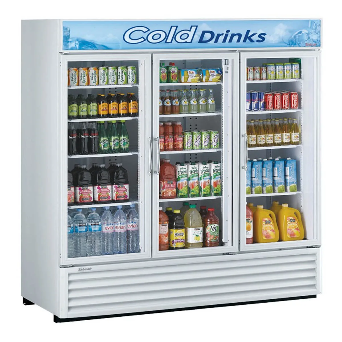 Turbo Air TGM-72RSB-N 78″ 3-Section Merchandiser Refrigerator w/ Swing Glass Door, 68 cu. ft. 3