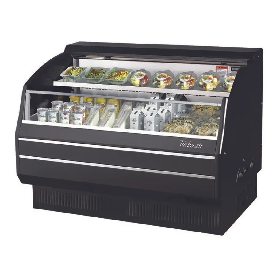 Turbo Air TOM-50LB-SP(-A)-N 50″ Horizontal Open Air Merchandiser in Black, Self-Contained, 1 Shelf, 9.8 cu. ft.