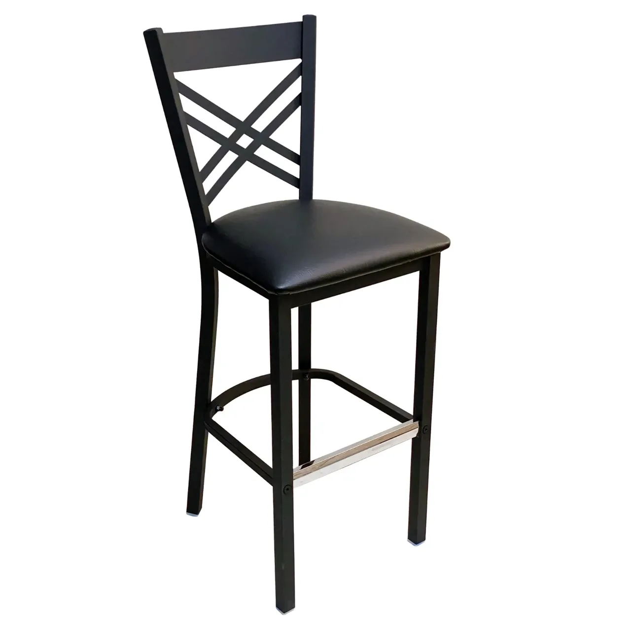 AAA Furniture Wholesale 310BS BVS Bar Stool with Upholstered Seat, Black (Quick Ship)
