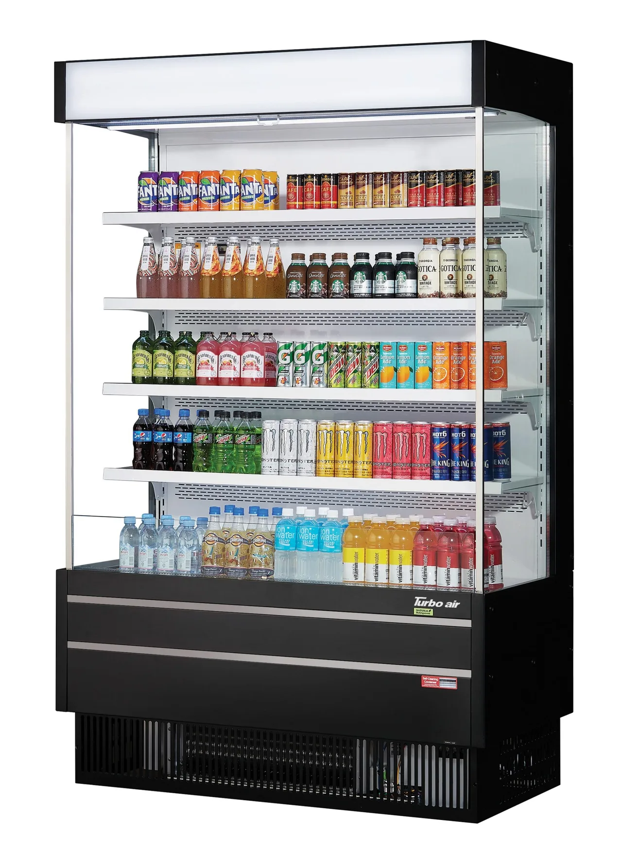 Turbo Air TOM-50SEW(B)-N 51″ Vertical Open Air Merchandiser, Specify Exterior, Self-Contained, 4 Shelves, 21.3 cu. ft.