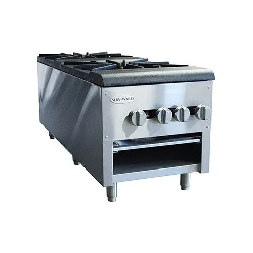 Serv-Ware SSSP-2 18″ Natural Gas Stock Pot Range w/ (2) Three Ring Burners