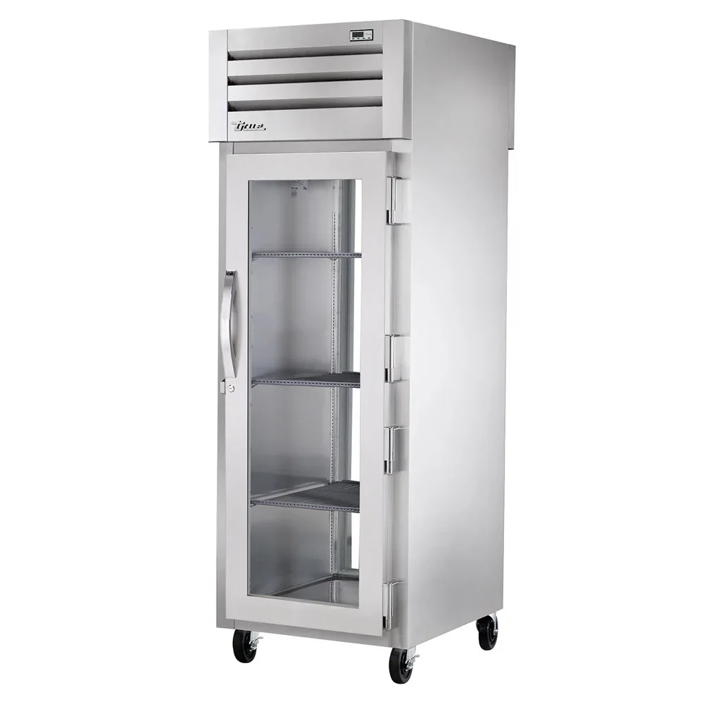 True STA1RPT-1G-1G-HC 27 1/2″ One Section Pass Thru Refrigerator, (2) Right Hinge Glass Doors, 115v