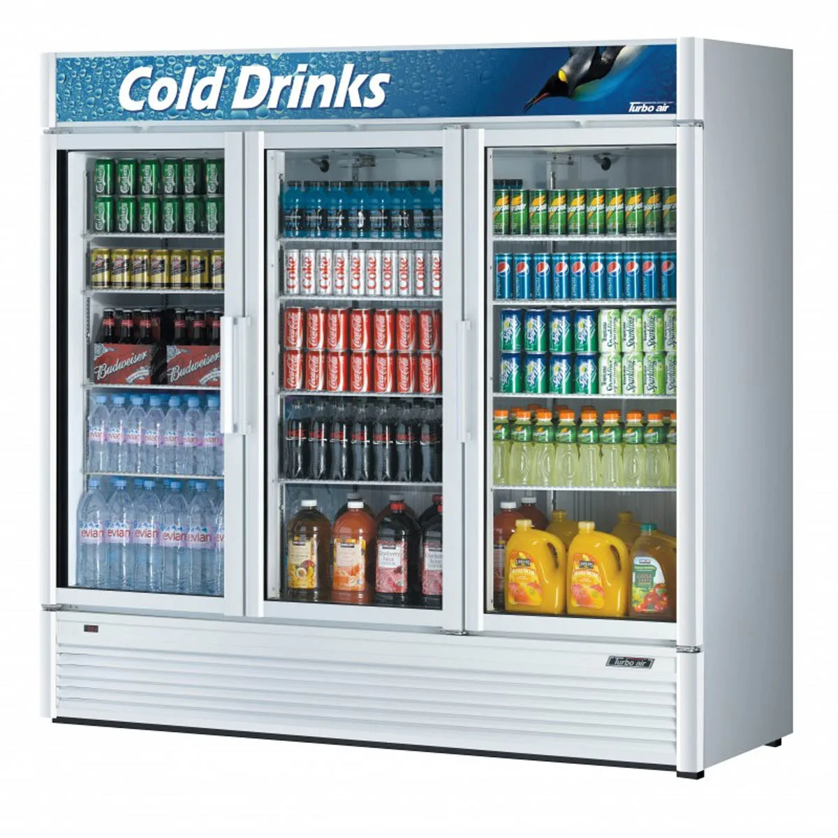 Turbo Air TGM-72SD-N 78″ 3-Section Merchandiser Refrigerator w/ Glass Door, 68.4 cu. ft.