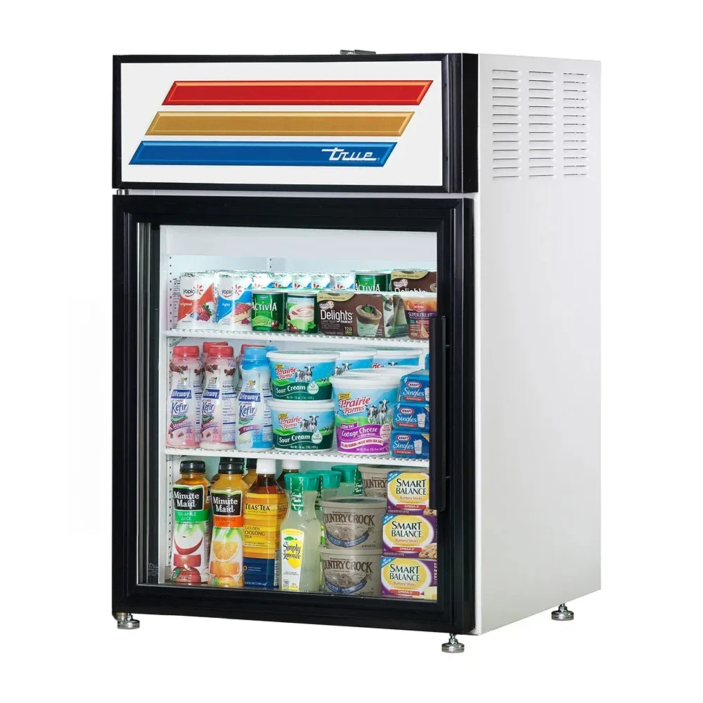 True GDM-05-HC~FGD01 24″ Countertop Display Refrigerator w/ Front Access – Swing Door, White, Left Hinge, 115v