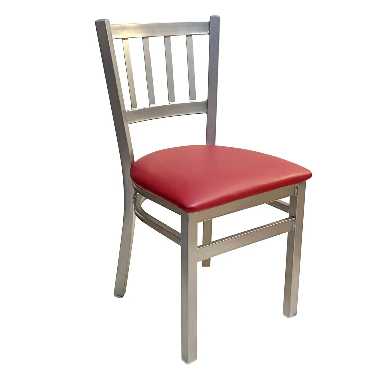AAA Furniture Wholesale 309 GR4-SLV Indoor Side Chair with Slat Back and Upholstered Seat