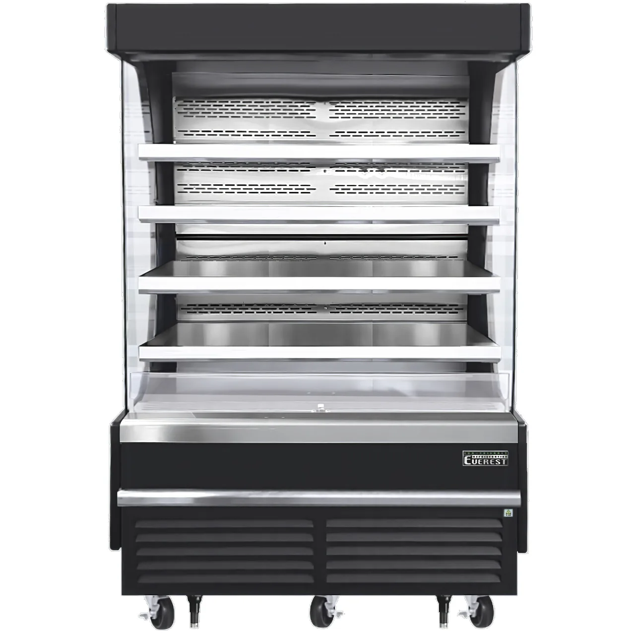 Everest EOMV-60-B-28-T 60″ Vertical Open Air Merchandiser in Black, High Profile, 4 Shelves, 21.2 cu. ft.