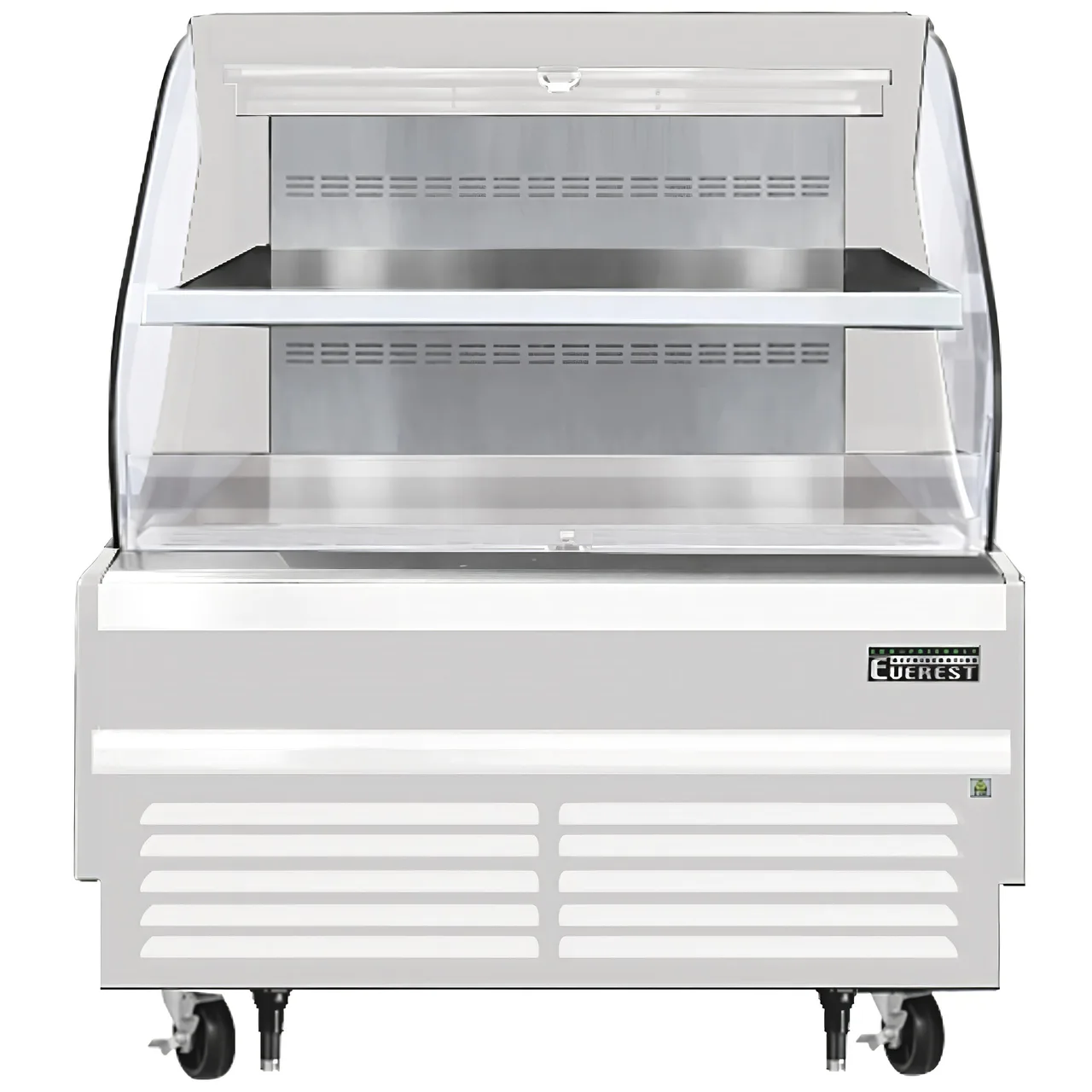 Everest EOMH-48-W-35-T 48″ Horizontal Open Air Merchandiser in White, 1 Shelf, Open Curved, 9.7 cu. ft.