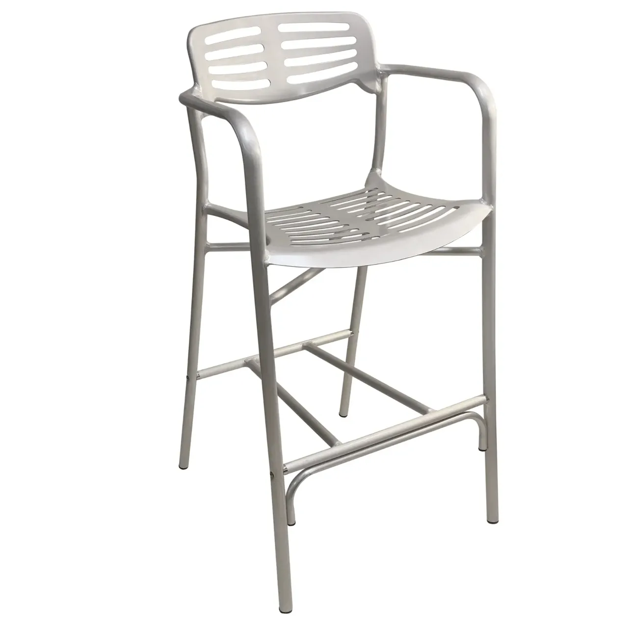 AAA Furniture Wholesale 319BS-BH Aluminum Bar Stool with Slotted Aluminum Back & Seat (Quick Ship)