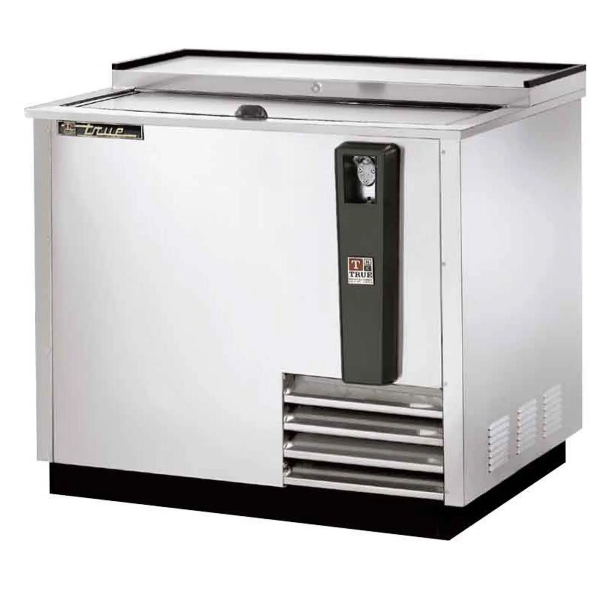 True TD-36-12-S-HC 36″ Solid Slide Lid Stainless Steel Deep Well Horizontal Bottle Cooler