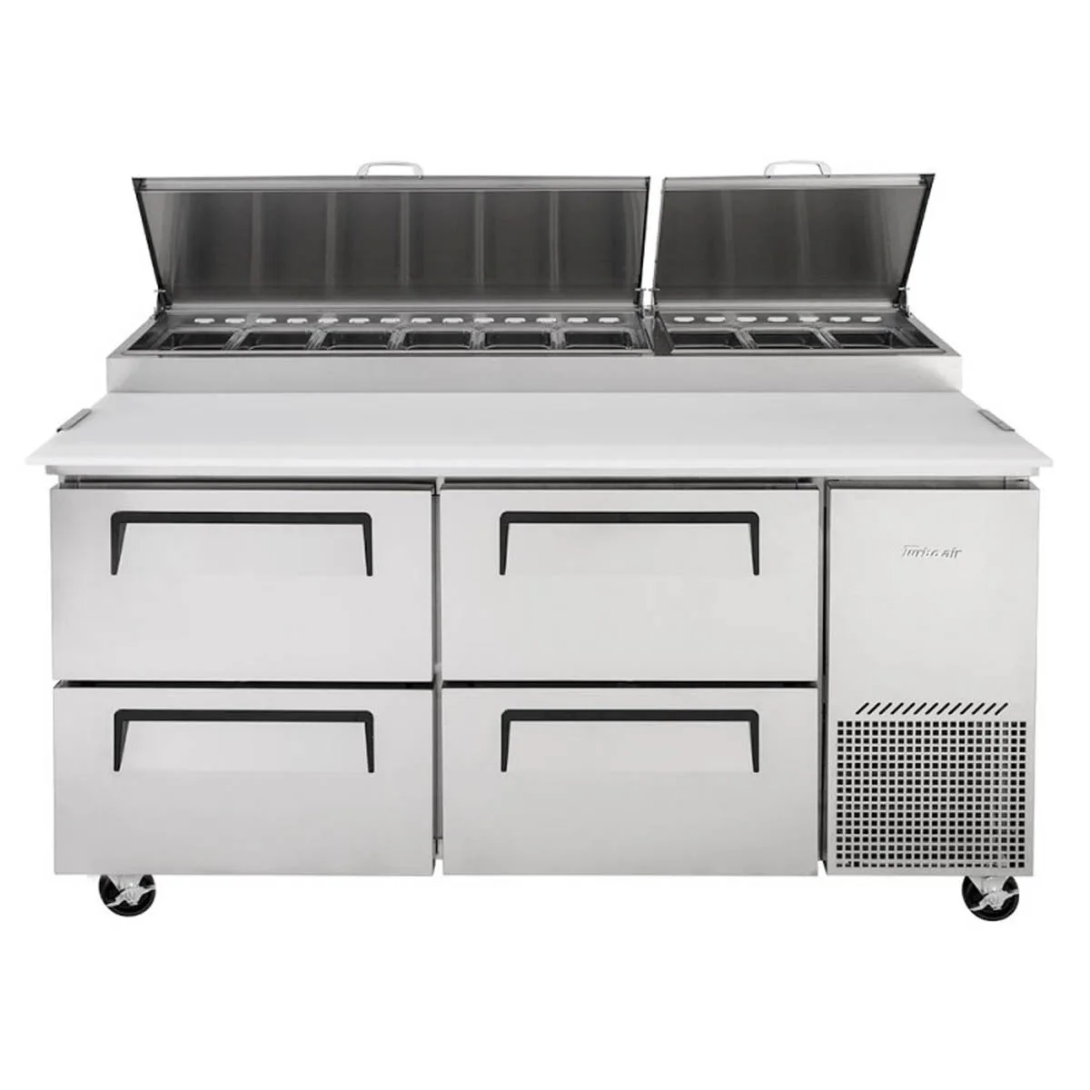 Turbo Air TPR-67SD-D4-N 67″ Refrigerated Pizza Prep Table w/ 4 Drawers, 20 cu. ft. 5