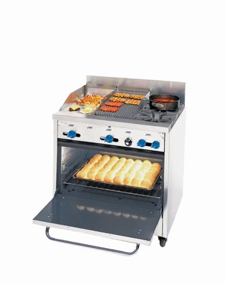 Comstock-Castle F330-12-1RB 36″ Gas Restaurant Range, (1) Standard Oven, (2) Open Burners, (1) 12″ Griddle, (1) 12″ Charbroiler