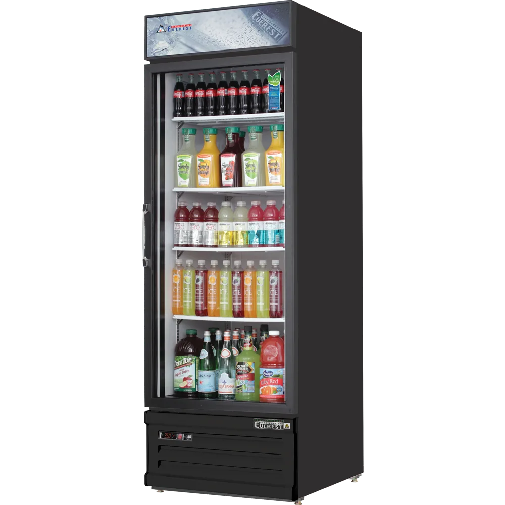 Everest EMGR20B 24″ One Door Merchandiser Refrigerator, Black Exterior 20 cu. ft.