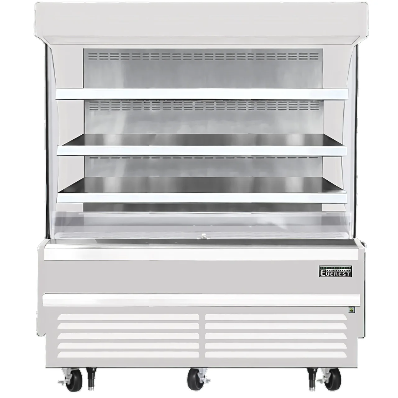 Everest EOMV-60-W-28-S 60″ Vertical Open Air Merchandiser in White, High Profile, 3 Shelves, 15.4 cu. ft.