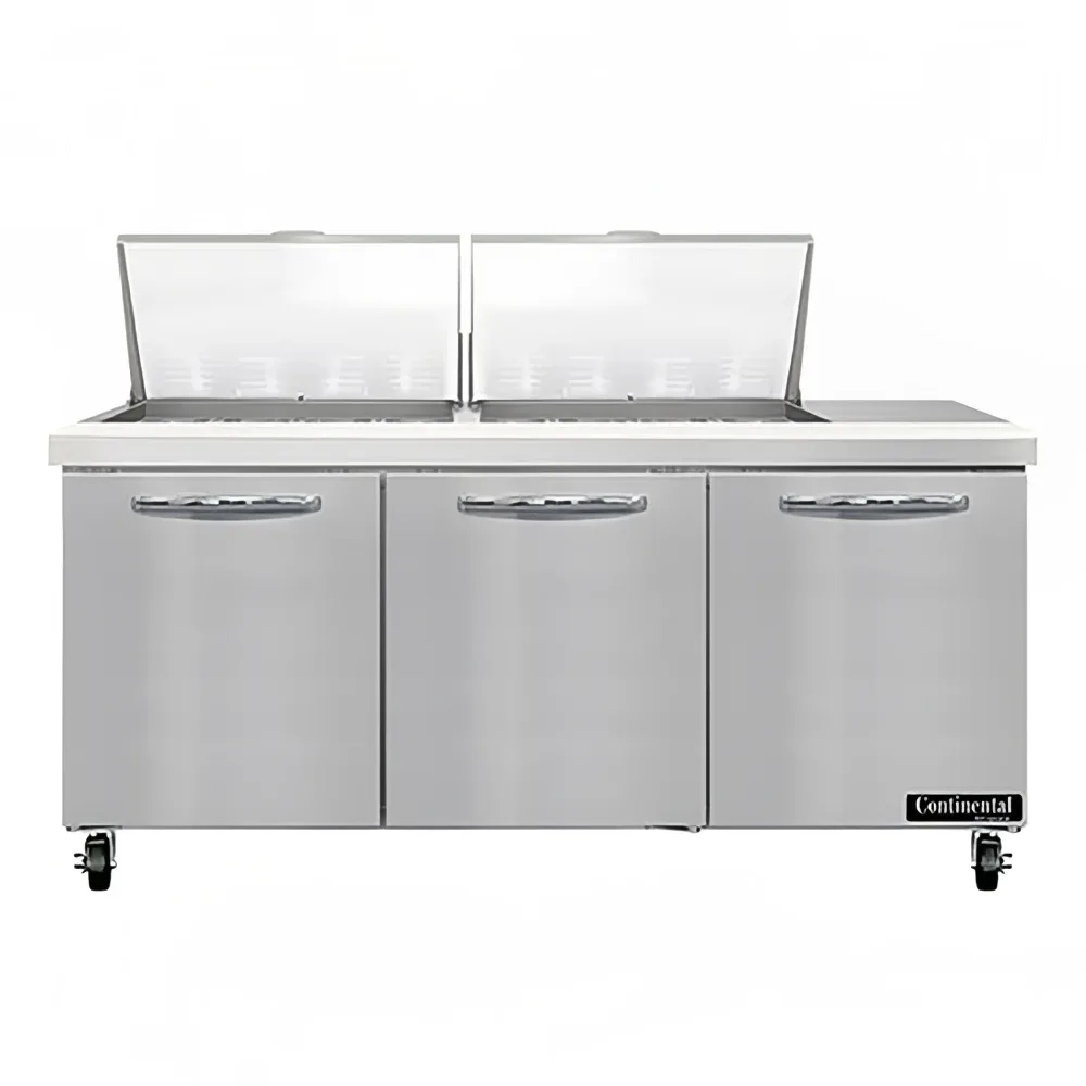 Continental SW72N24M 72″ Sandwich/Salad Prep Table w/ Refrigerated Base, 115v