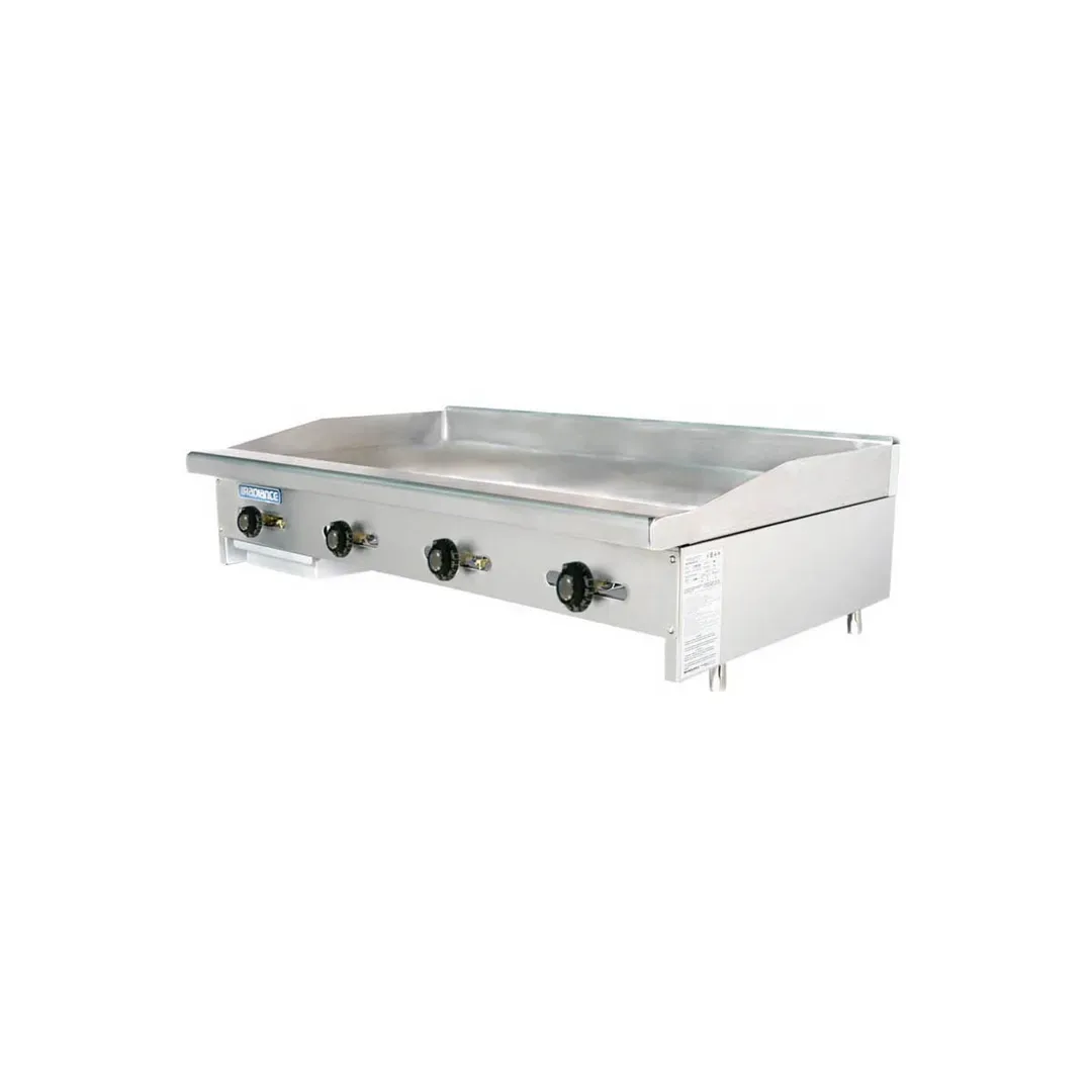 Turbo Air TATG-48 48″ Countertop Thermostatic Gas Griddle, 1″ Steel Plate, 88.000 BTU