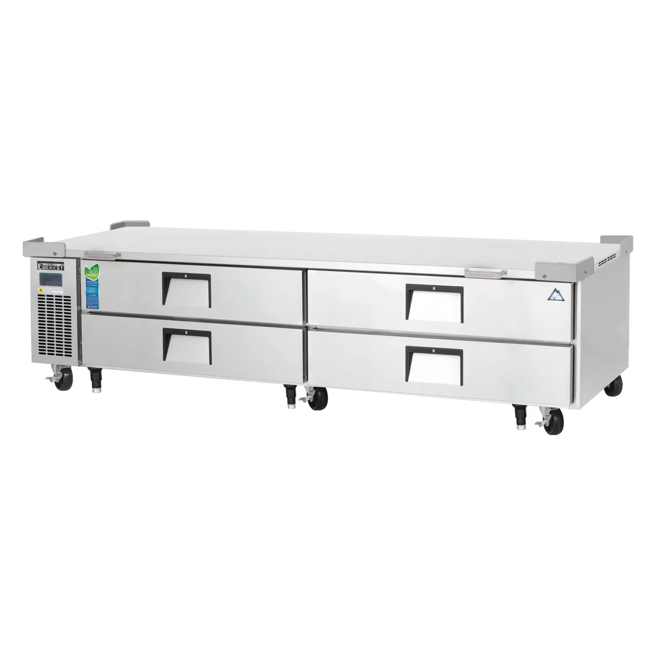 Everest ECB96D4 95″ 2- Section Refrigerated Chef Base w/ Heavy Duty 4 Drawers