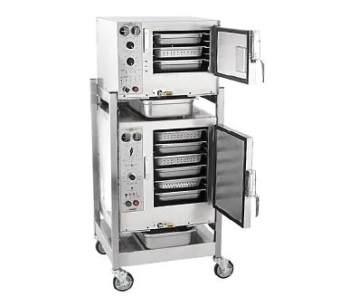 AccuTemp S3/S62403D110 Electric Convection Steamer w/ 2 Compartments, Boilerless, Floor