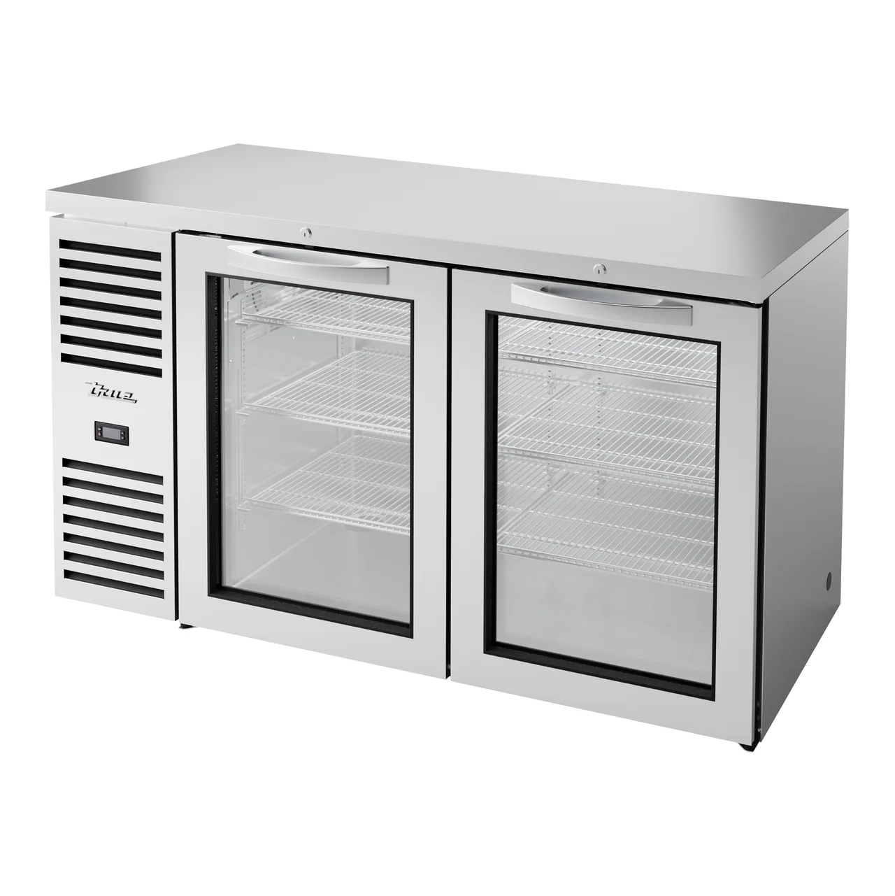 True TBR60-RISZ1-L-S-GG-1 60″ Stainless Steel Back Bar Refrigerator with 2 Glass Doors & LED