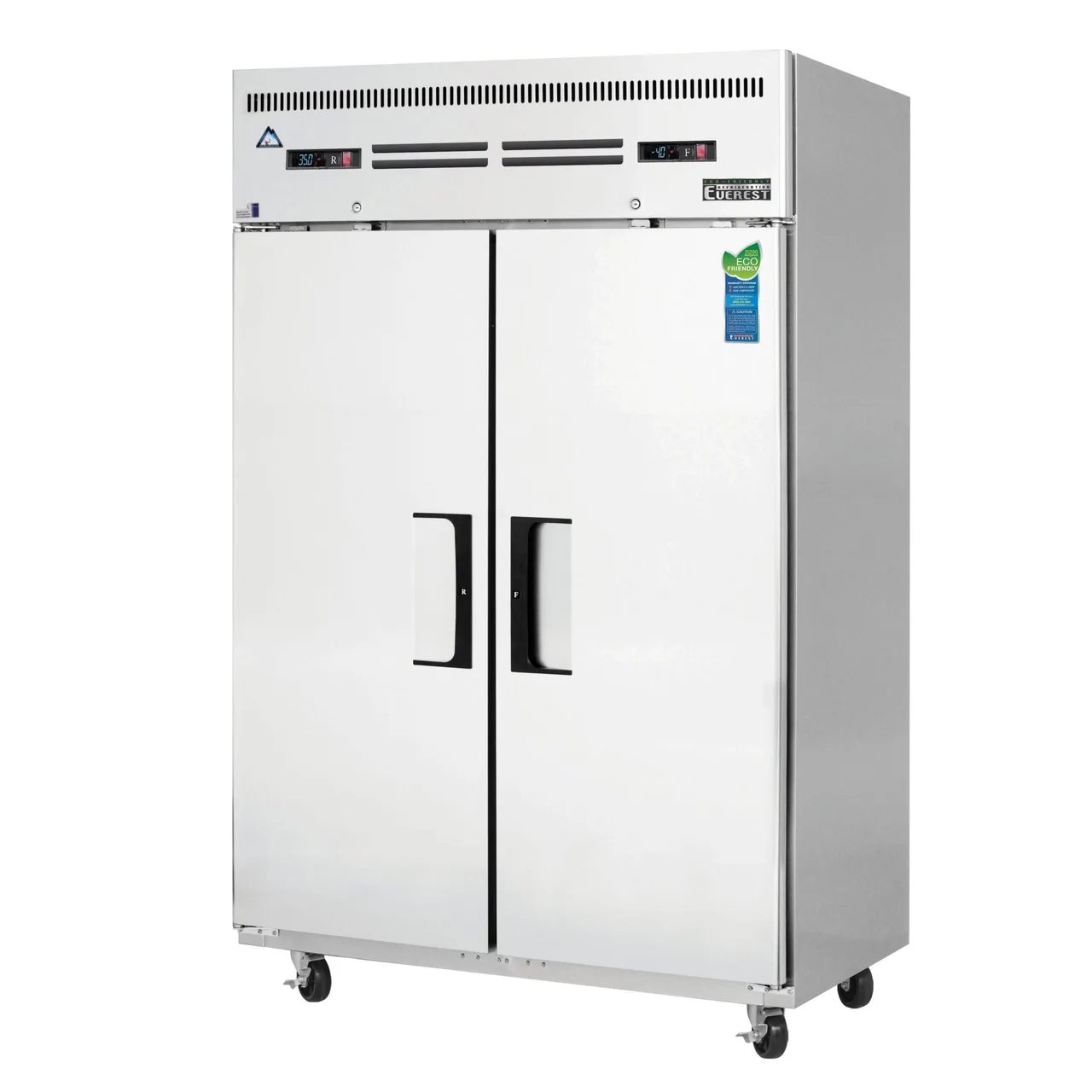 Everest ESRF2A 49″ 2 Section Reach-In Refrigerator/Freezer Combo w/ 2 Solid Doors, Top Mount