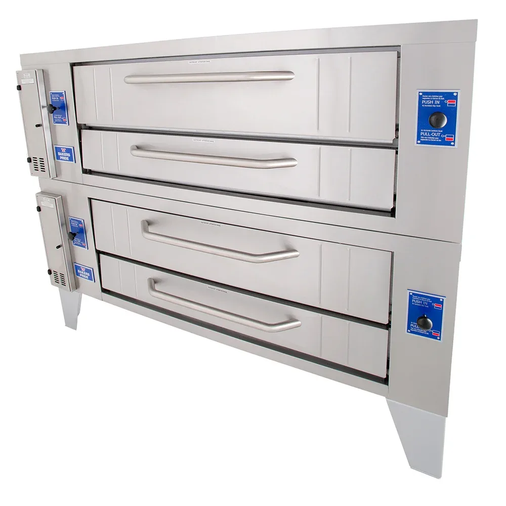 Bakers Pride Y-602 Double Pizza Deck Oven, Natural Gas