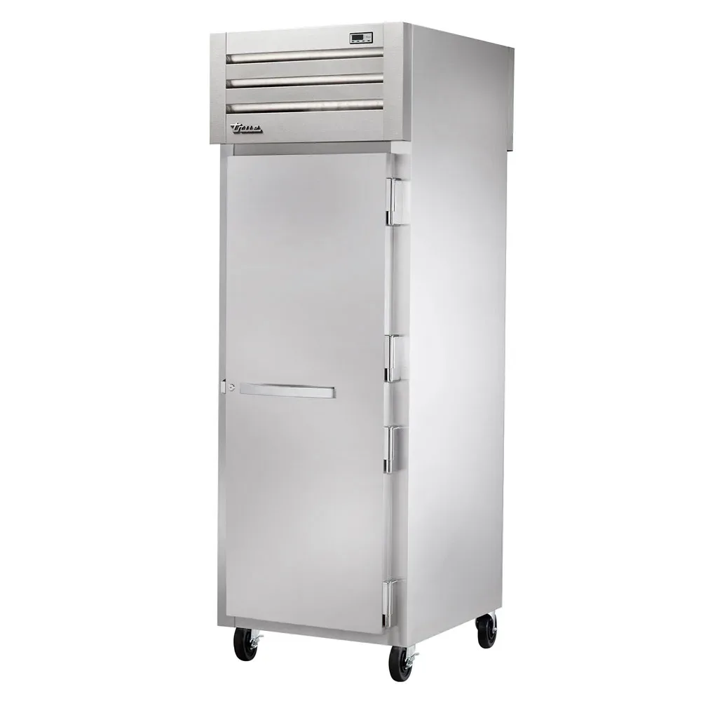 True STG1RPT-1S-1G-HC 27 1/2″ One Section Pass Thru Refrigerator, (1) Glass Door, (1) Solid Door, Right Hinge, 115v