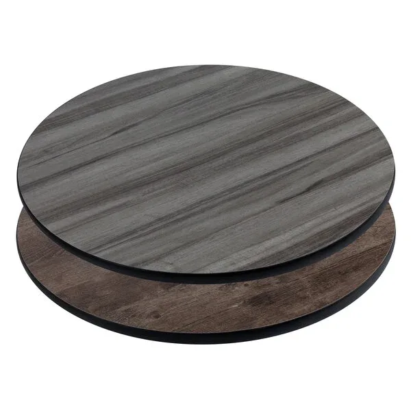 American Tables & Seating 30″ Round Reversible Laminate Table Top, Light Gray/Light Brown (ADL30-GY/BN)
