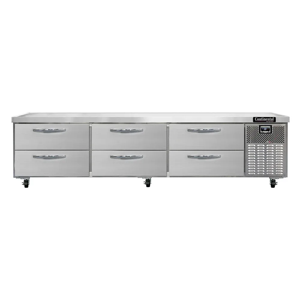 Continental D108GN 108″ Chef Base w/ (6) Drawers – 115v