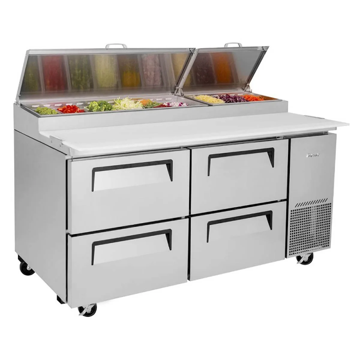 Turbo Air TPR-67SD-D4-N 67″ Refrigerated Pizza Prep Table w/ 4 Drawers, 20 cu. ft. 8