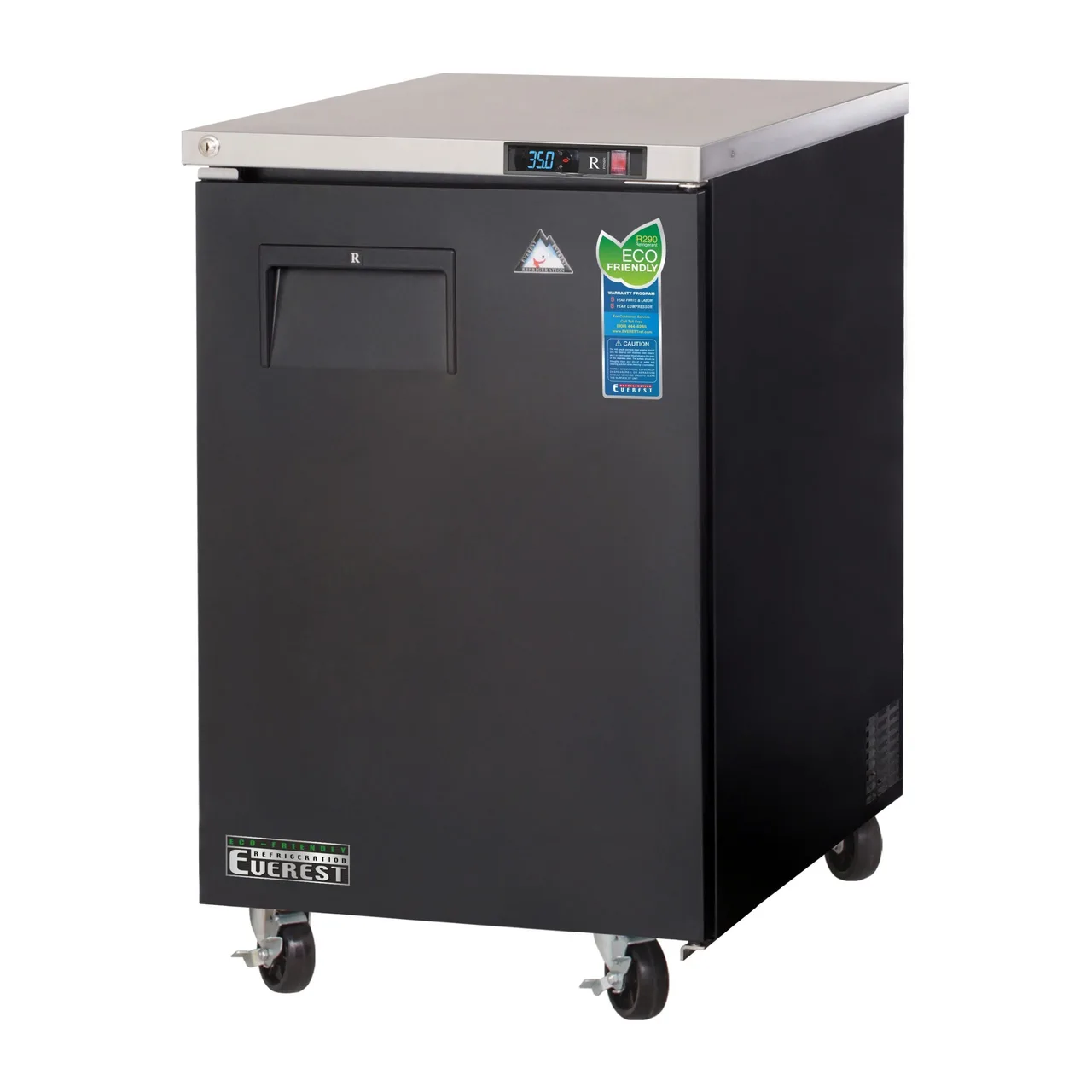 Everest EBB23 23″ One Section Back Bar Cooler with Solid Door, 8.0 cu. ft.
