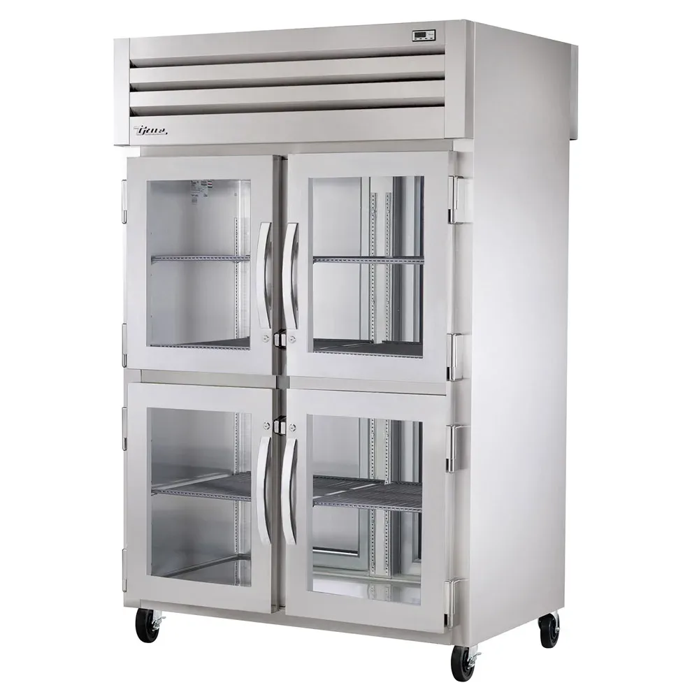 True STA2RPT-4HG-2S-HC 52 3/5″ Two Section Pass Thru Refrigerator, (4) Glass Doors, (2) Solid Doors, Left/Right Hinge, 115v