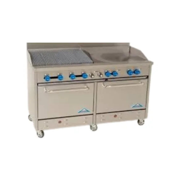 Comstock-Castle F3226-30-2.5RB 60″ Gas Restaurant Range w/ (1) 30″ Griddle, (1) 30″ Charbroiler, (2) Standard Ovens, 212.000 BTU