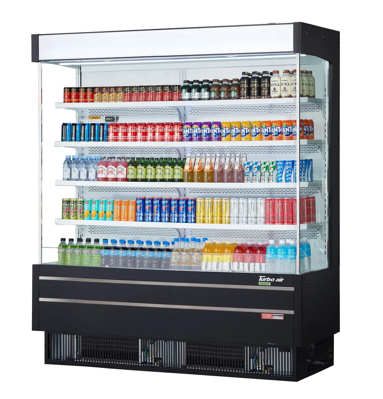 Turbo Air TOM-75MSEW(B)-N 76″ Vertical Open Air Merchandiser, Specify Exterior, Self-Contained, 4 Shelves, 20.9 cu. ft