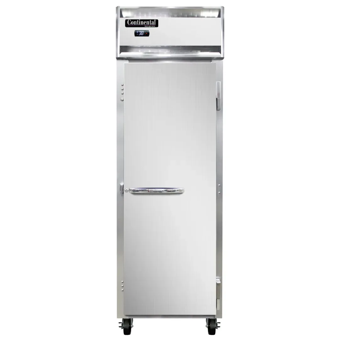 Continental Refrigerator 1RN 26″ One Section Reach-In Refrigerator w/ Solid Door, Stainless Steel Front Aluminum Exterior, 20 cu. ft.