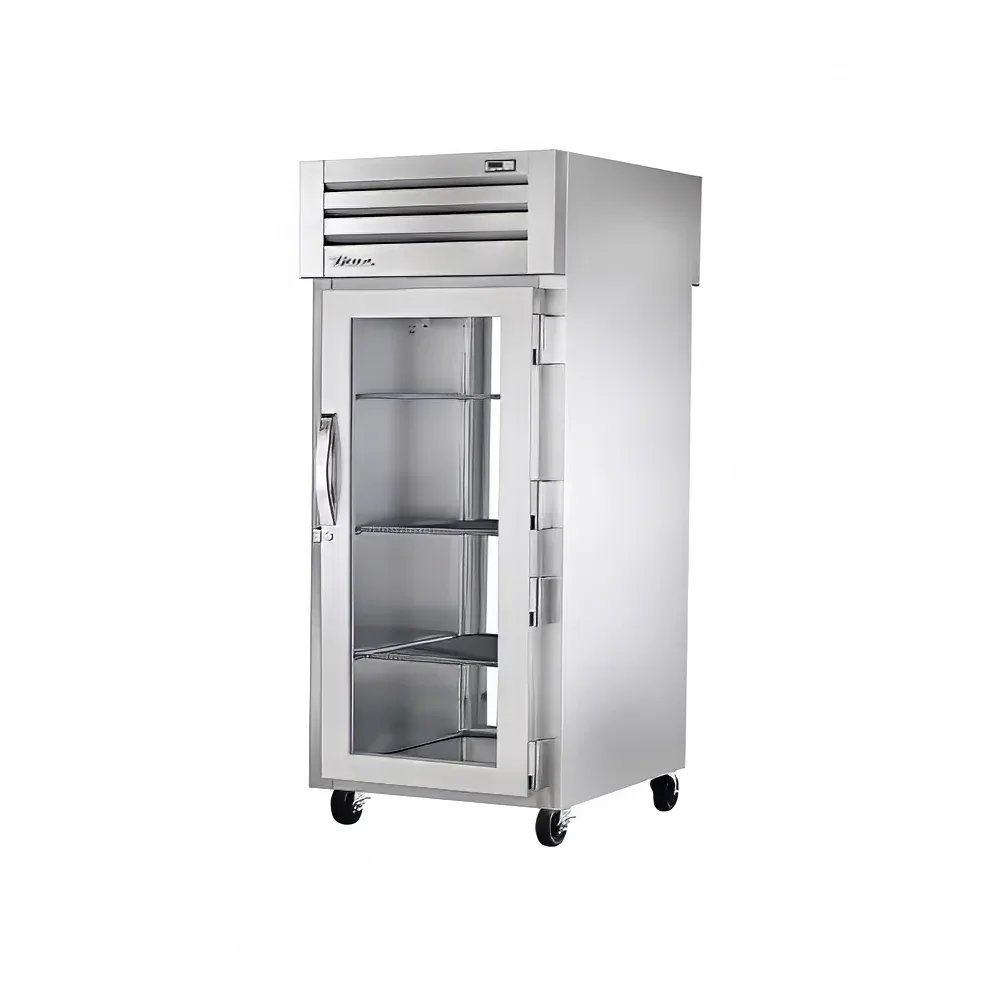 True STR1RPT-1G-1G-HC 27 1/2″ One Section Pass Thru Refrigerator, (2) Right Hinge Glass Doors, 115v