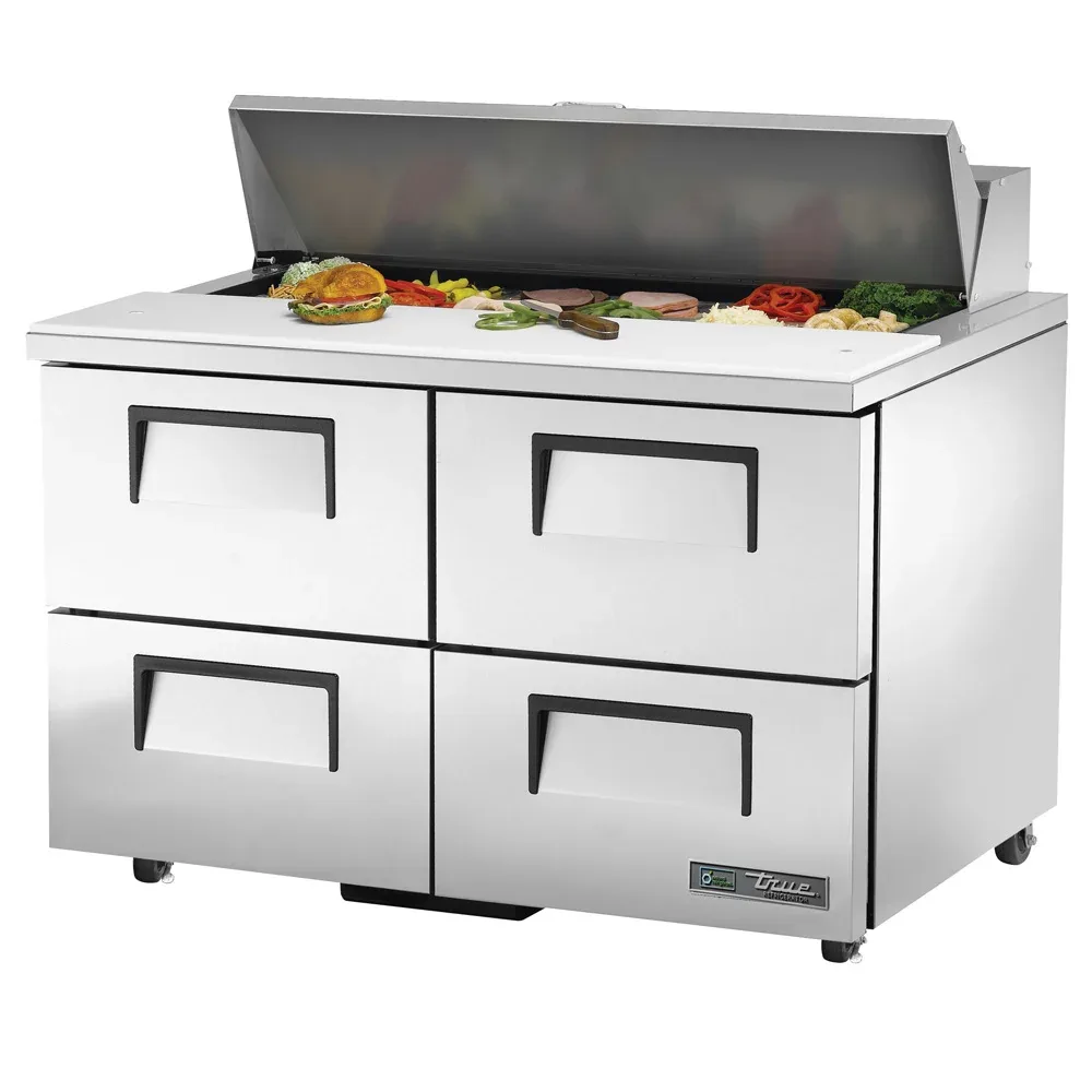 True TSSU-48-12D-4-HC 48″ TSSU Series Sandwich/Salad Prep Table w/ Refrigerated Base, 115v