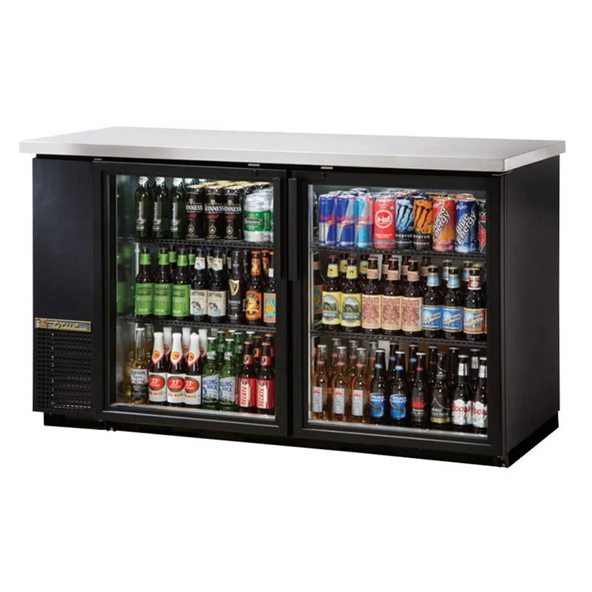 True TBB-24-60G-HC-LD 61″ Two Glass Swing Door 24″ Back Bar Cooler with LED Lighting