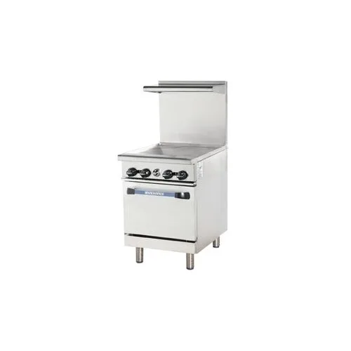Turbo Air TAR-24G 24″ Natural Gas Restaurant Range, 24″ Full Griddle w/ Thermostatic Controls, (1) Space Saver Oven, 72.000 BTU