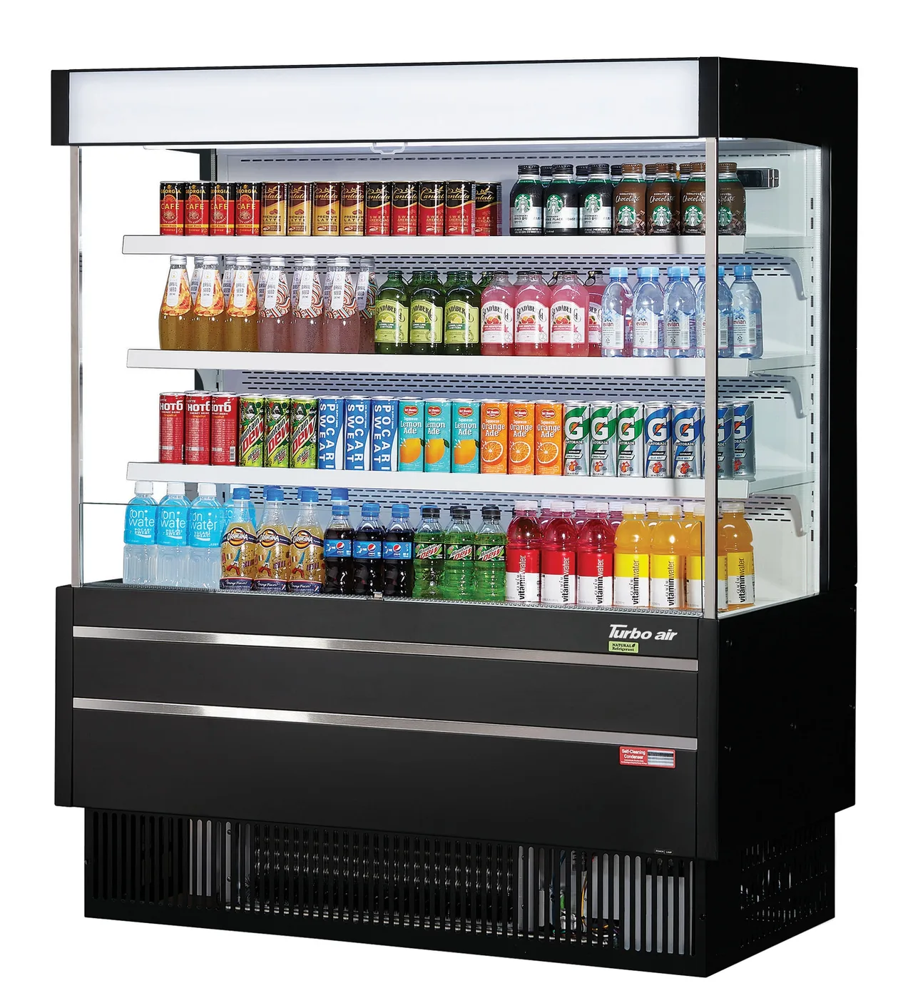 Turbo Air TOM-50MSEW(B)-N 51″ Vertical Open Air Merchandiser, Specify Exterior, Self-Contained, 3 Shelves, 13.8 cu. ft.