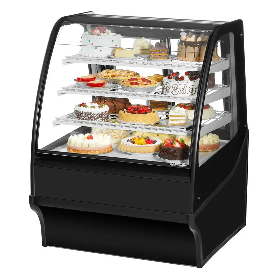 True TDM-R-36-GE/GE-B-W 36″ Black Refrigerated Bakery Display Case
