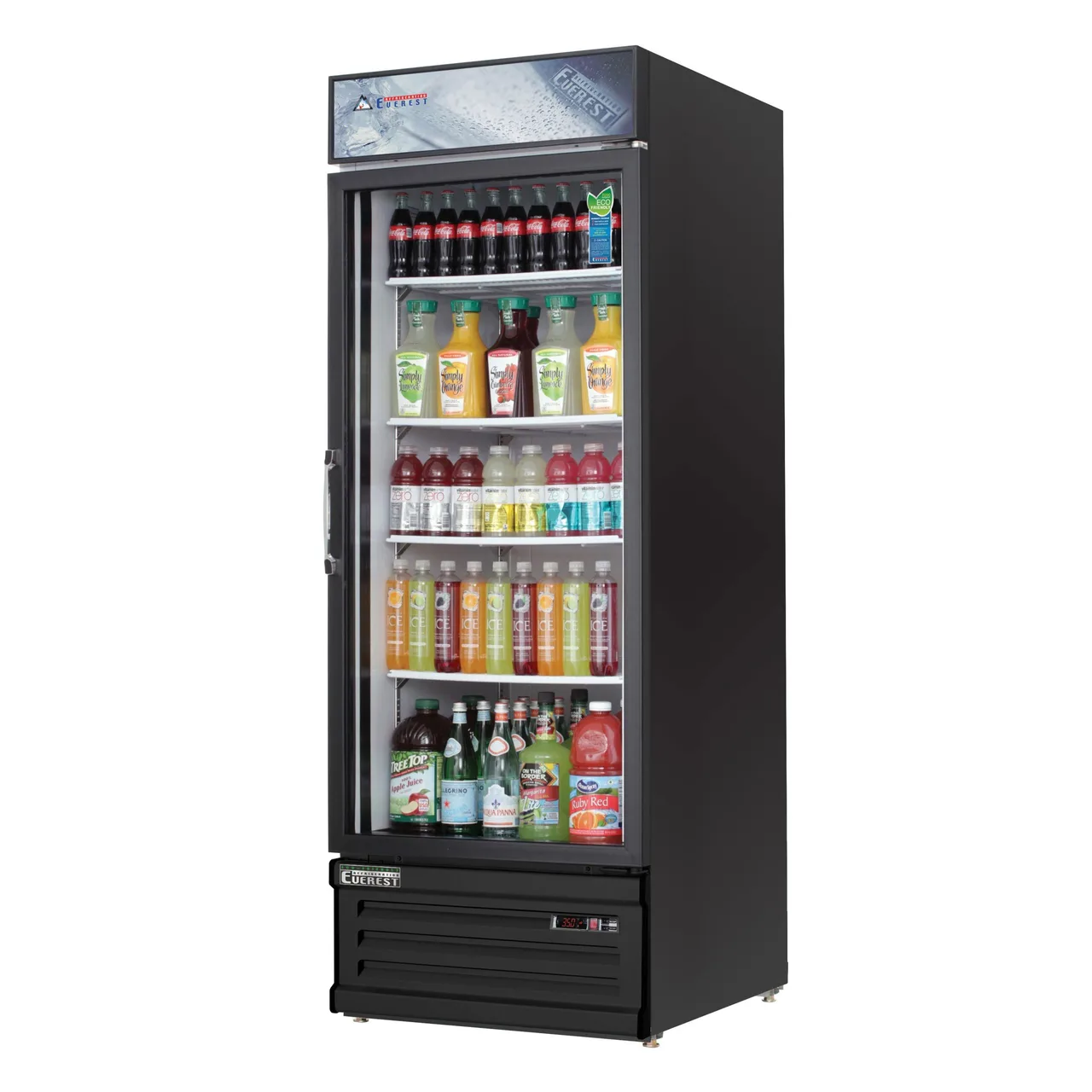 Everest EMGR24B 28″ One Door Merchandiser Refrigerator, Black Exterior, 25 cu. Ft