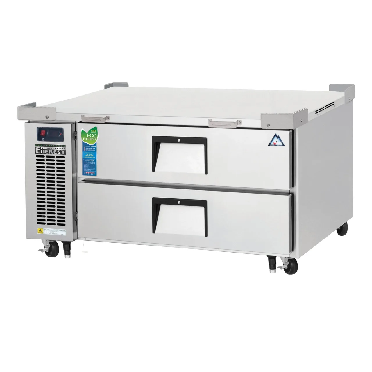 Everest ECB48D2 48″ 1- Section Refrigerated Chef Base w/ Heavy Duty 2 Drawers
