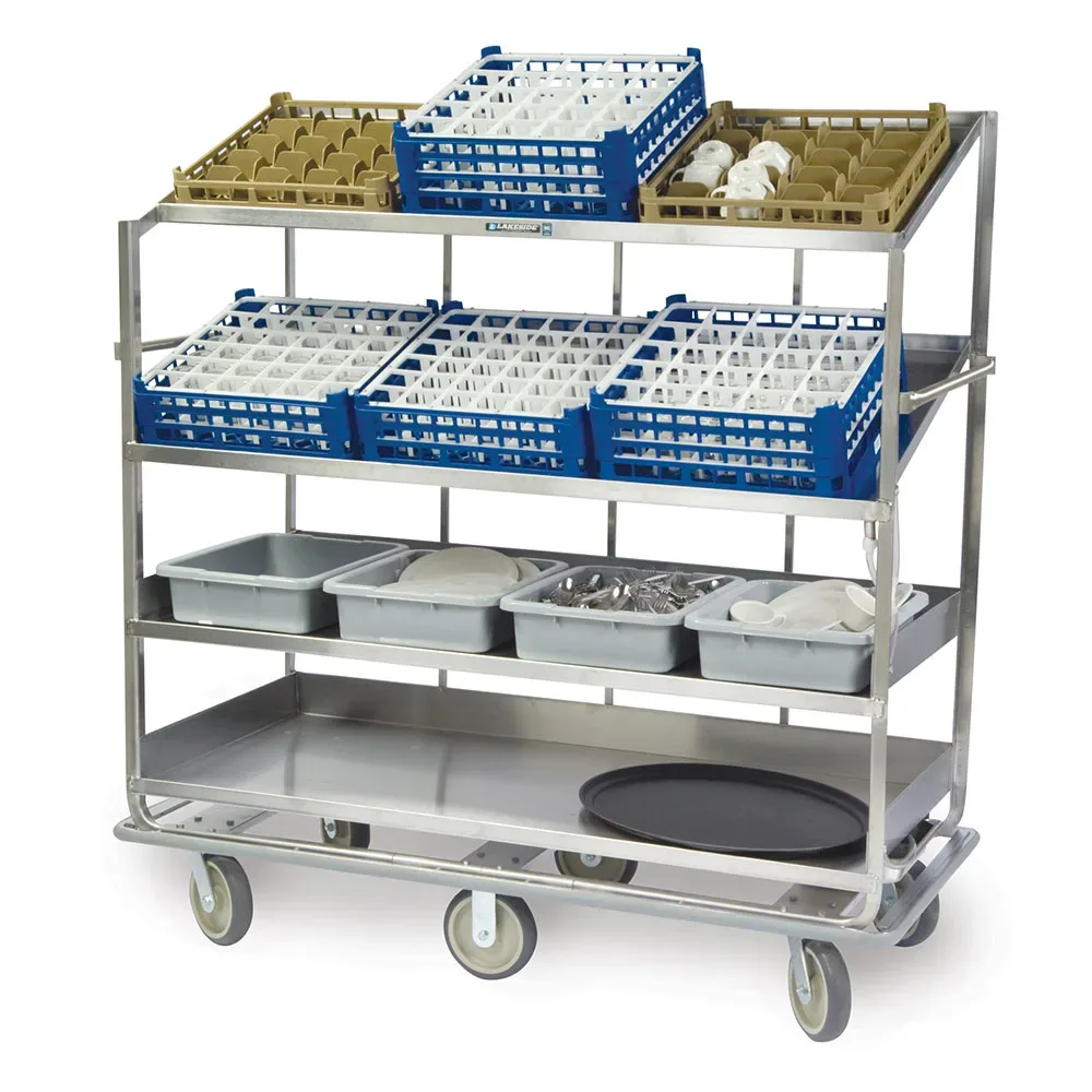 Lakeside B588 Soiled Dish Cart w/ 4 Shelves