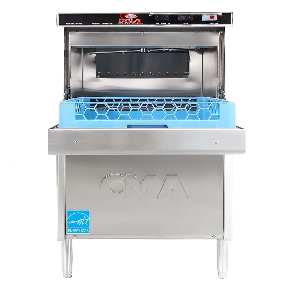 CMA Dishmachines CMA-181-VL Energy Mizer® High Temp Rack Undercounter Glass Washer w/ 20 Racks/hr Capacity, Built-in Booster, 20 4