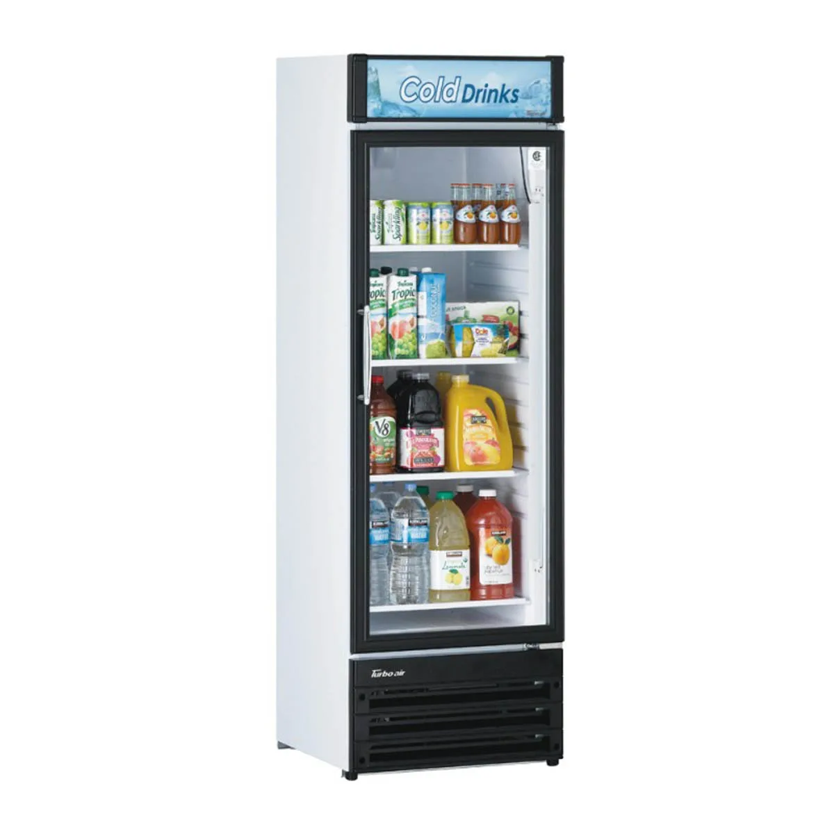 Turbo Air TGM-14RV-N6 23″ 1-Section Merchandiser Refrigerator w/ Glass Door, White, 12.17 cu. ft. 2
